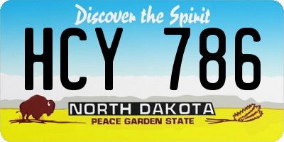 ND license plate HCY786
