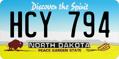 ND license plate HCY794