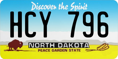 ND license plate HCY796