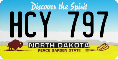 ND license plate HCY797