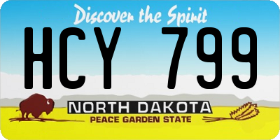 ND license plate HCY799