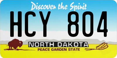 ND license plate HCY804