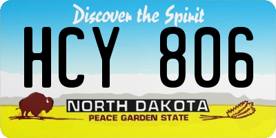 ND license plate HCY806