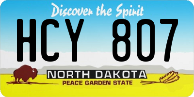 ND license plate HCY807