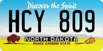 ND license plate HCY809
