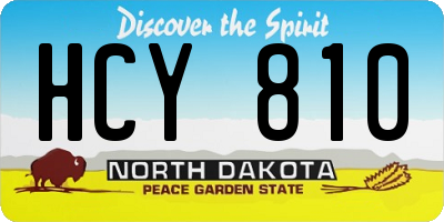 ND license plate HCY810
