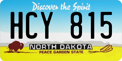 ND license plate HCY815