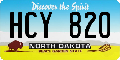 ND license plate HCY820