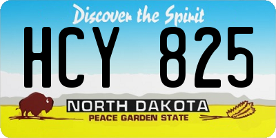 ND license plate HCY825