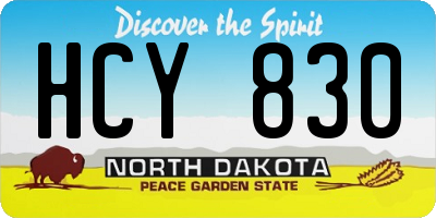ND license plate HCY830