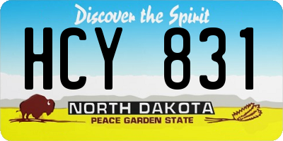 ND license plate HCY831