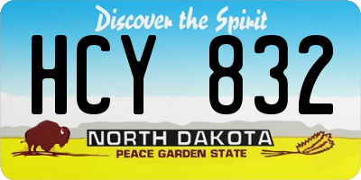 ND license plate HCY832
