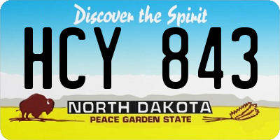 ND license plate HCY843