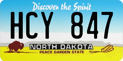 ND license plate HCY847