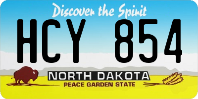 ND license plate HCY854