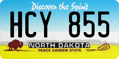 ND license plate HCY855