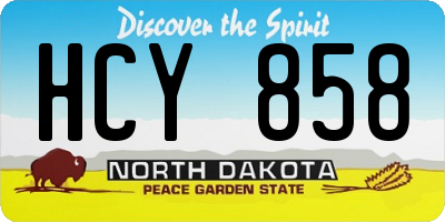 ND license plate HCY858
