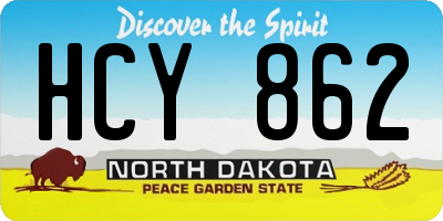ND license plate HCY862