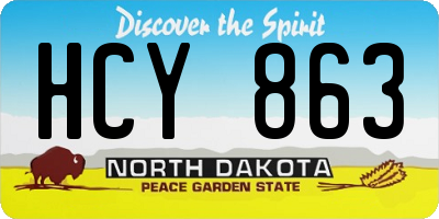 ND license plate HCY863