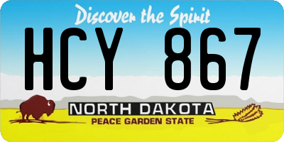 ND license plate HCY867