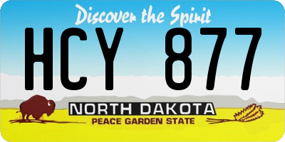 ND license plate HCY877
