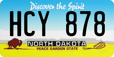 ND license plate HCY878