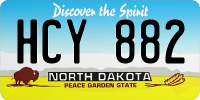 ND license plate HCY882
