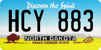 ND license plate HCY883