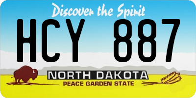 ND license plate HCY887