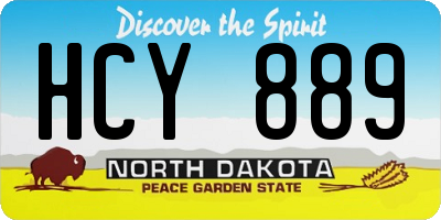 ND license plate HCY889