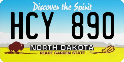 ND license plate HCY890