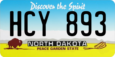 ND license plate HCY893