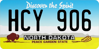 ND license plate HCY906