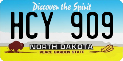 ND license plate HCY909