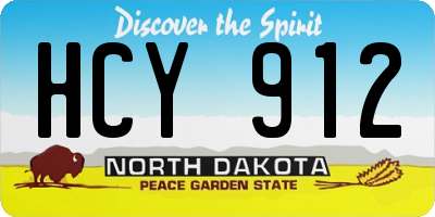 ND license plate HCY912