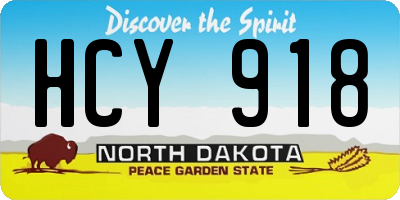 ND license plate HCY918