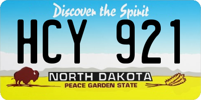 ND license plate HCY921
