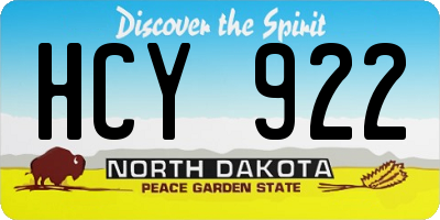 ND license plate HCY922
