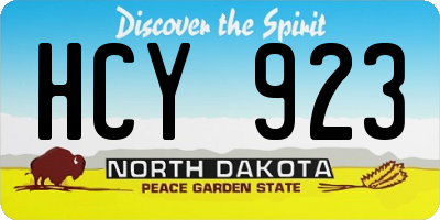 ND license plate HCY923