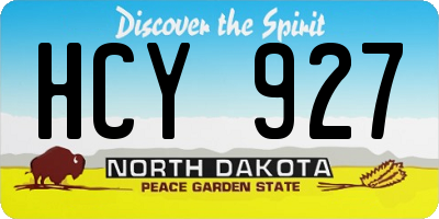ND license plate HCY927