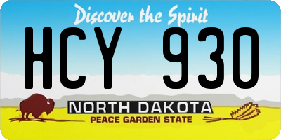 ND license plate HCY930