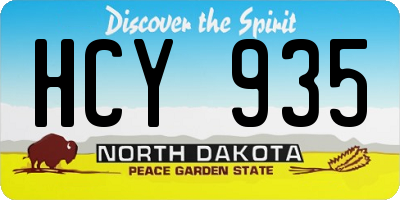 ND license plate HCY935