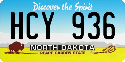 ND license plate HCY936