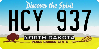 ND license plate HCY937