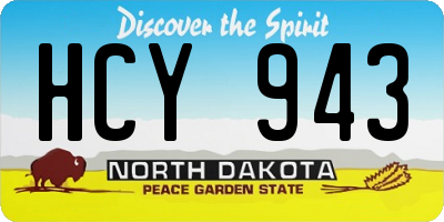 ND license plate HCY943