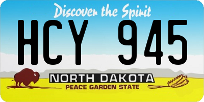 ND license plate HCY945