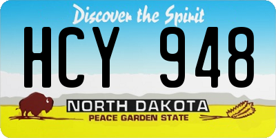 ND license plate HCY948