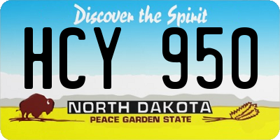 ND license plate HCY950