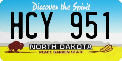 ND license plate HCY951