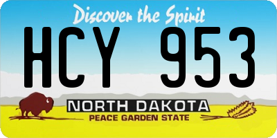 ND license plate HCY953